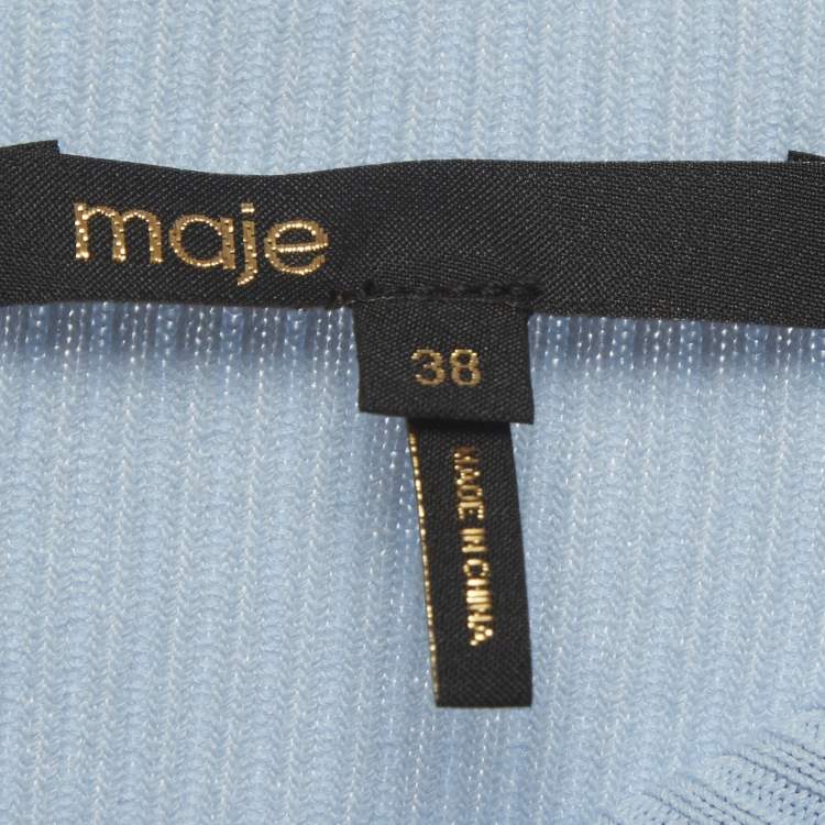 مملوكة مسبقًا Maje Blue Rib Knit Shorts Dress M