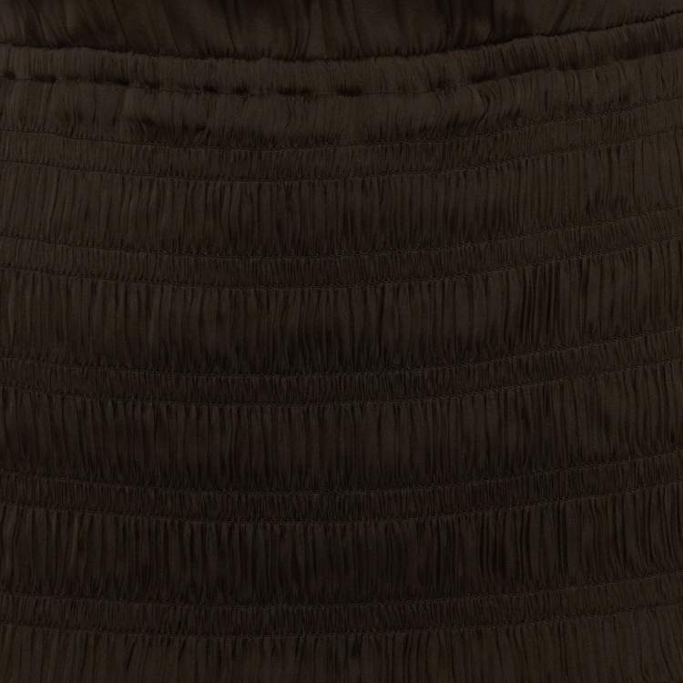 Pre Owned Maje Black Satin Smocked Mini Dresses M