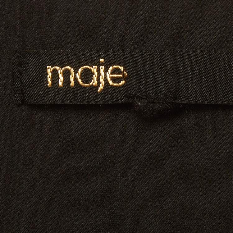 Pre Owned Maje Black Satin Smocked Mini Dresses M