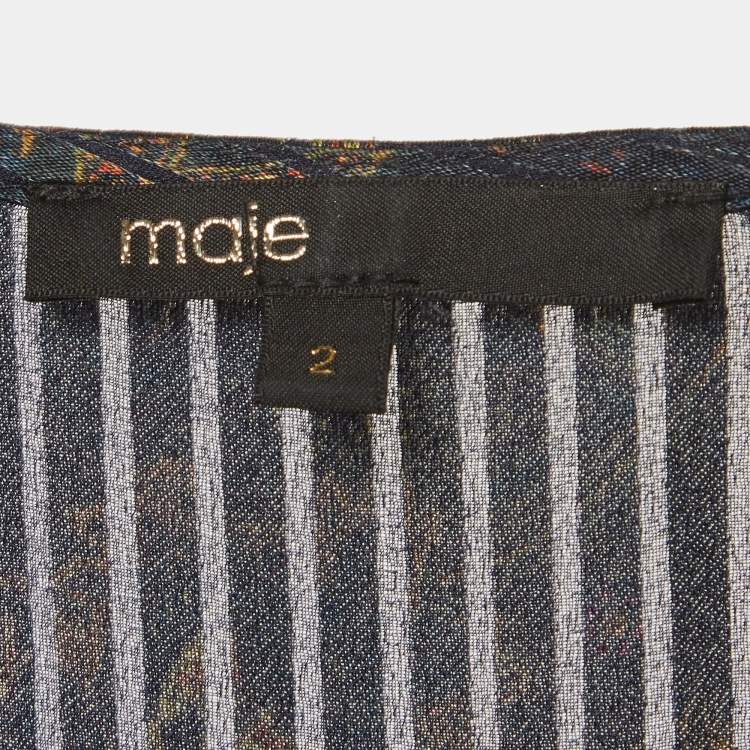 Pre Owned Maje Navy Blue Paisley Print Rachel Maxi Dress M