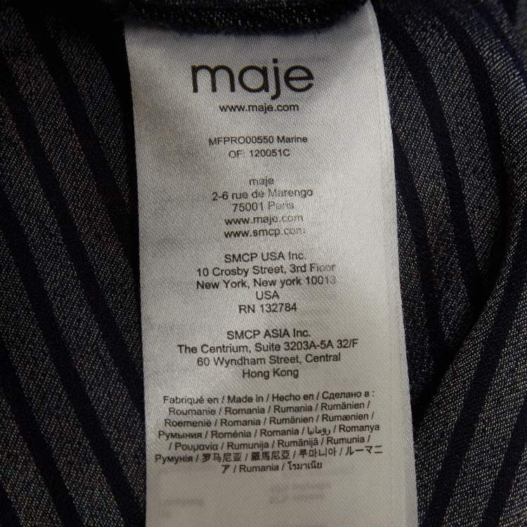 Pre Owned Maje Navy Blue Paisley Print Rachel Maxi Dress M