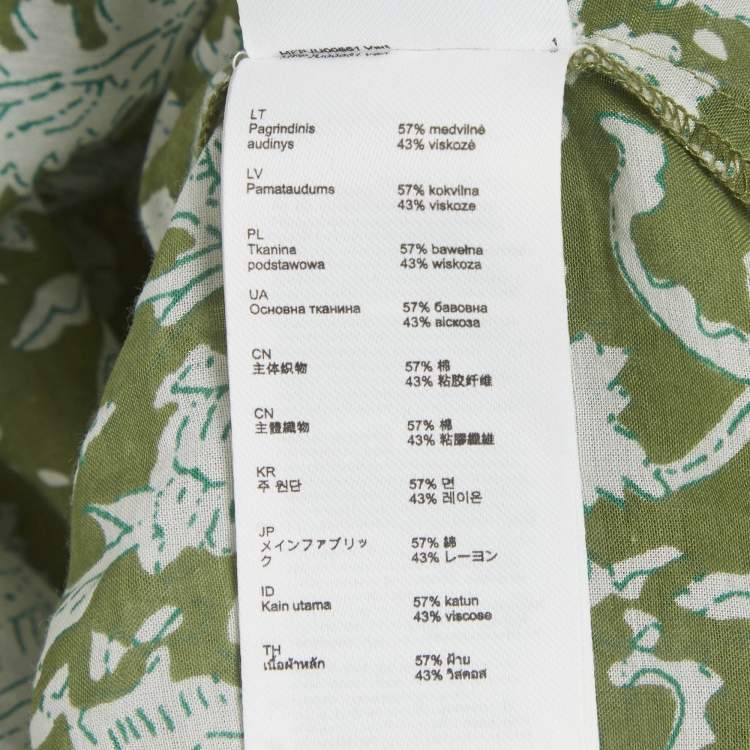 Pre Owned Maje Green Jitale Printed Ruffled Maxi Skirt S