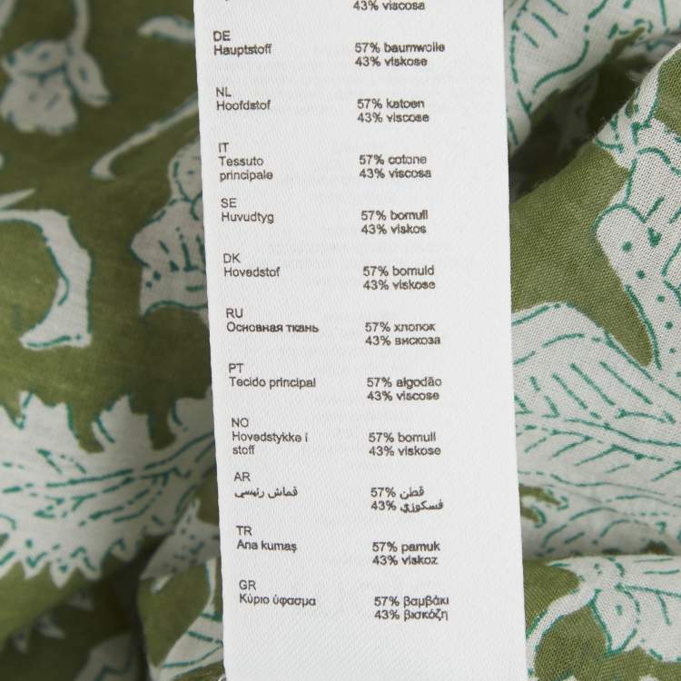 Pre Owned Maje Green Jitale Printed Ruffled Maxi Skirt S