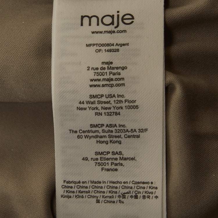 Pre Owned Maje Grey Sequin Embroidered Velvet Set XS/S