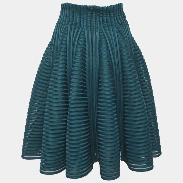 Pre Owned Maje Green Mesh Julien Mini Skirt S