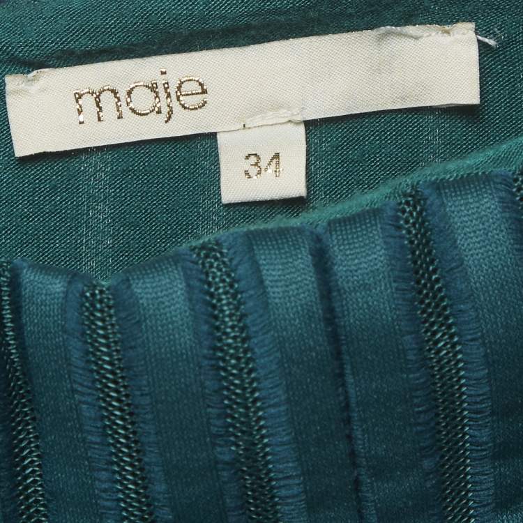 Pre Owned Maje Green Mesh Julien Mini Skirt S