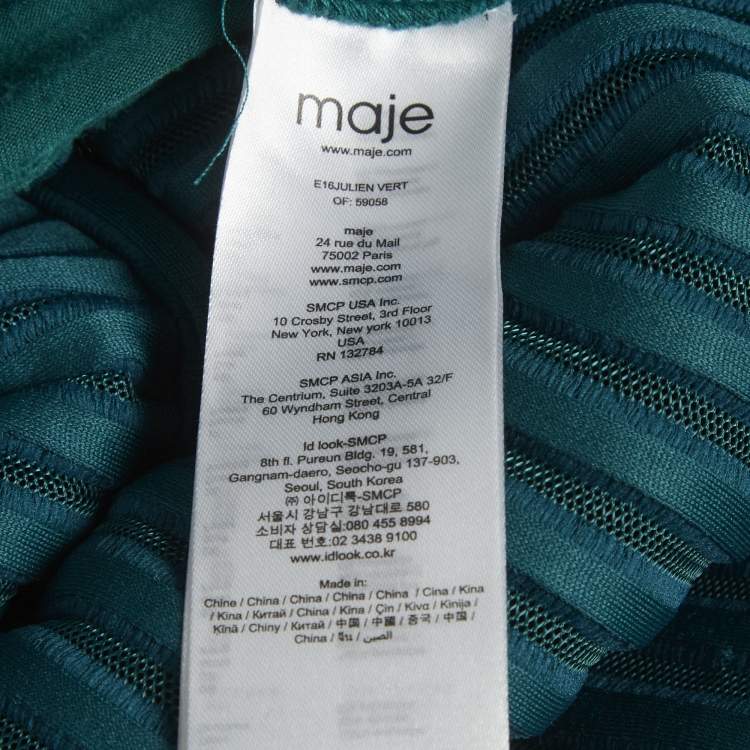 Pre Owned Maje Green Mesh Julien Mini Skirt S