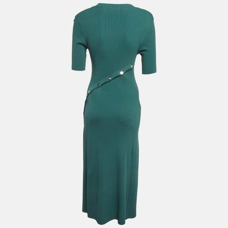 Pre Owned Maje Teal Blue Rib Knit Roxia Maxi Dress S