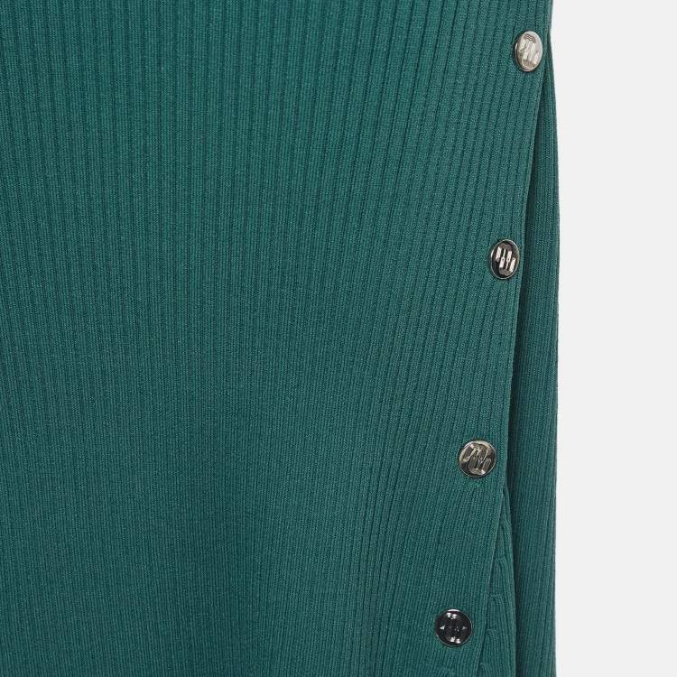 Pre Owned Maje Teal Blue Rib Knit Roxia Maxi Dress S