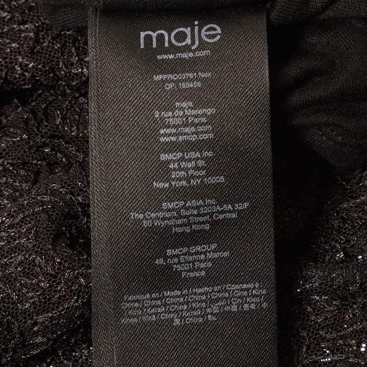 Pre Owned Maje Black Sequin Flared Mini Dress S