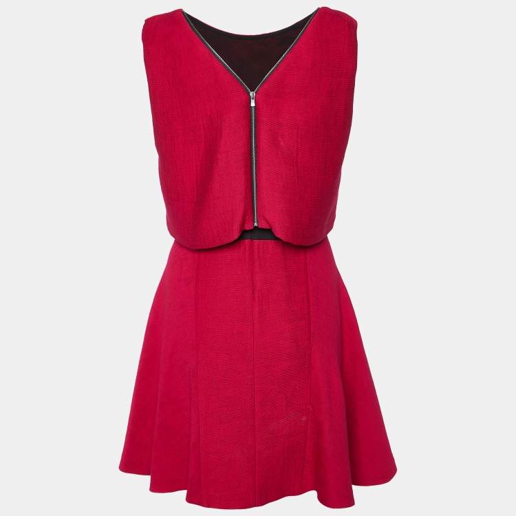 Pre Owned Maje Pink Textured Sleeveless Mini Dress M