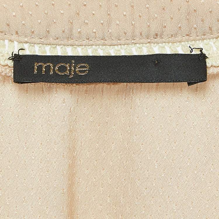 Pre Owned Maje Dusty Pink Dotted Silk Playsuit S