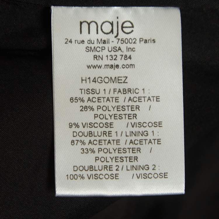 Pre Owned Maje Black Patterned Crepe Mini Skirt XS