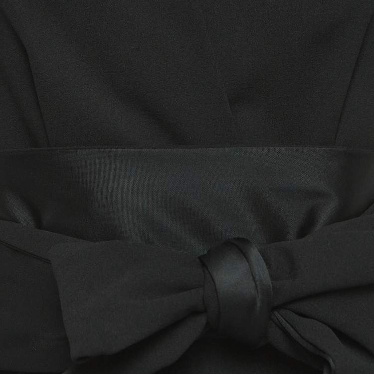 Pre Owned Maje Black Crepe Iko Belt Detail Sleeveless Playsuit S