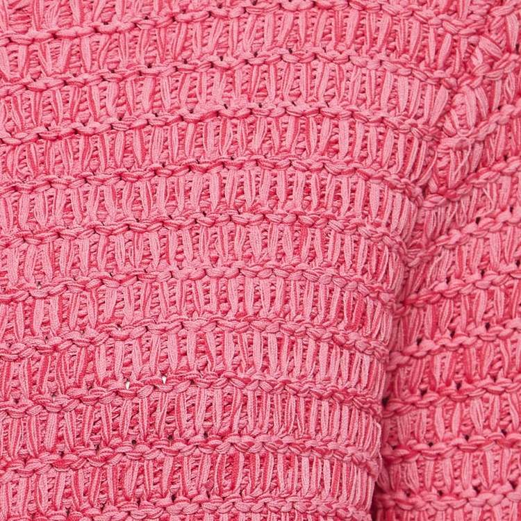 Pre Owned Maje Pink Knit Madona Chunky Cardigan L