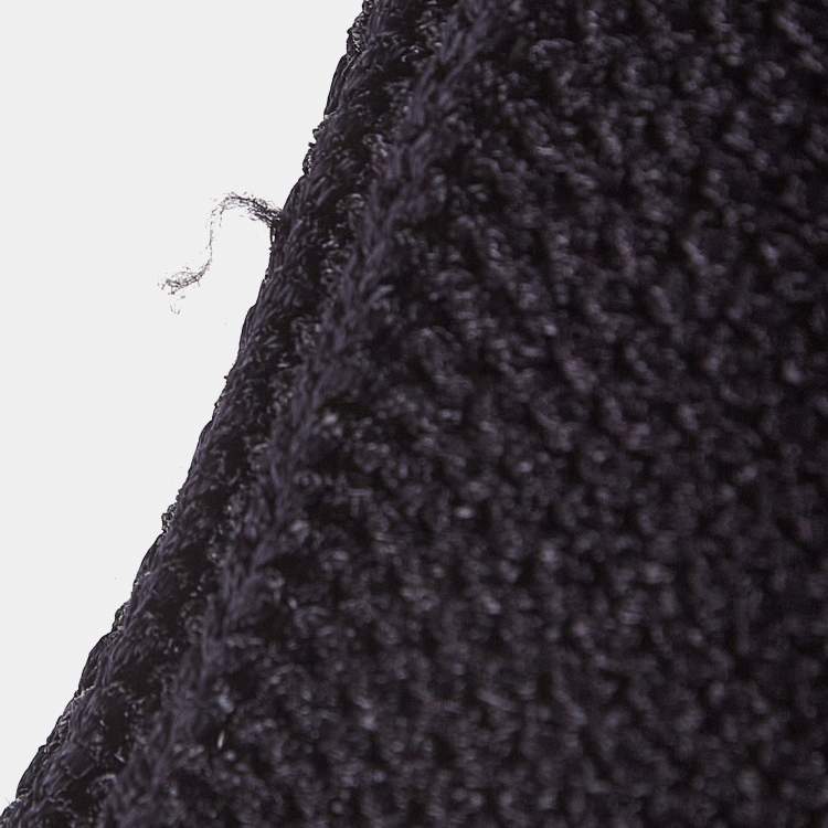 Pre Owned Maje Black Cable Knit Crew Neck Sweatshirt S