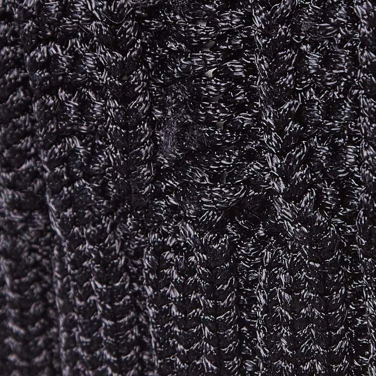Pre Owned Maje Black Cable Knit Crew Neck Sweatshirt S