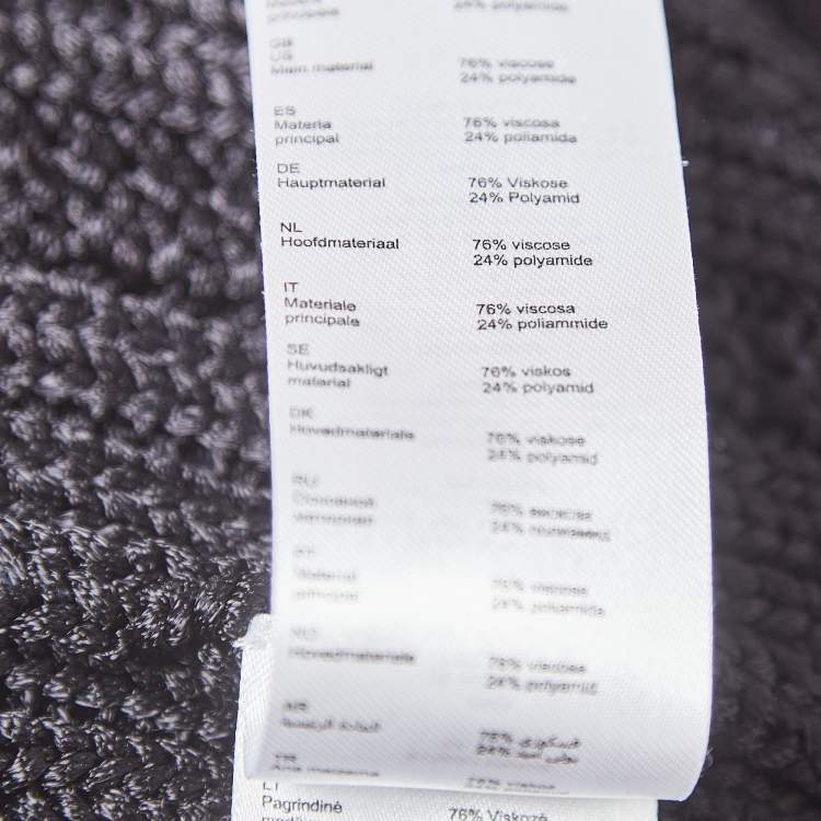 Pre Owned Maje Black Cable Knit Crew Neck Sweatshirt S