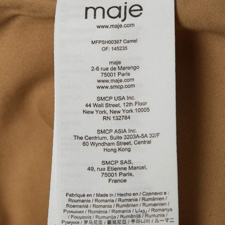 Pre Owned Maje Beige Cotton High Waist Shorts S