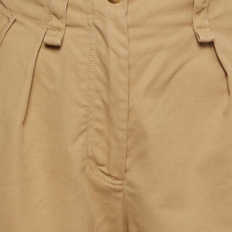 Pre Owned Maje Beige Cotton High Waist Shorts S
