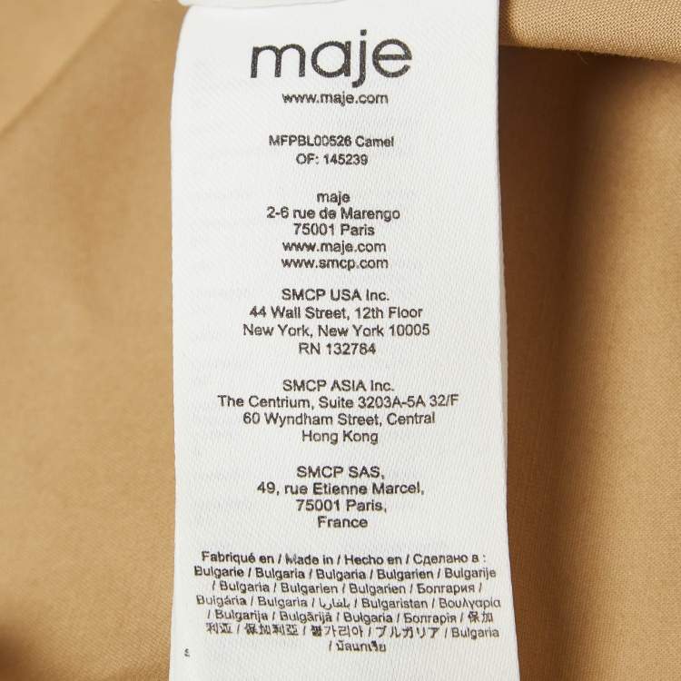 Pre Owned Maje Beige Cotton Buttoned Jacket S