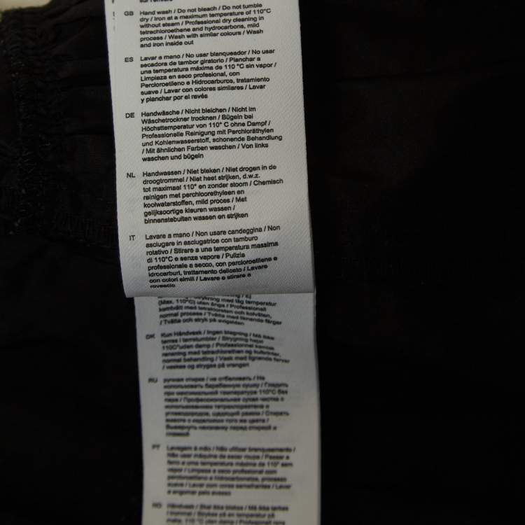 Pre Owned Maje Black Synthetic Smocked Detail Tiered Mini Skirt S