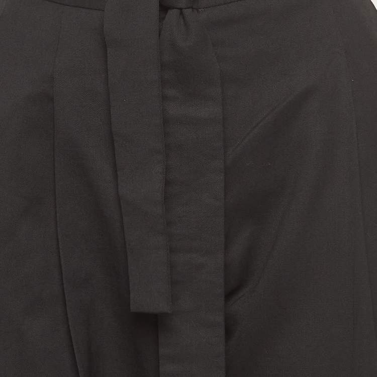 Pre Owned Maje Black Gabardine Belted Formal Trousers S