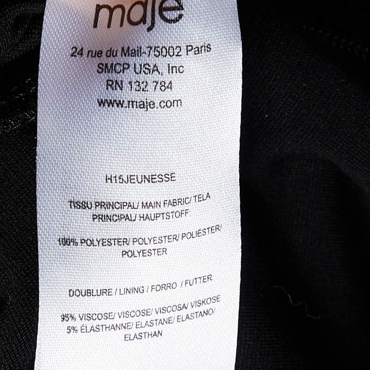 Pre Owned Maje Black Mesh & Jersey Jeunesse Maxi Skirt S