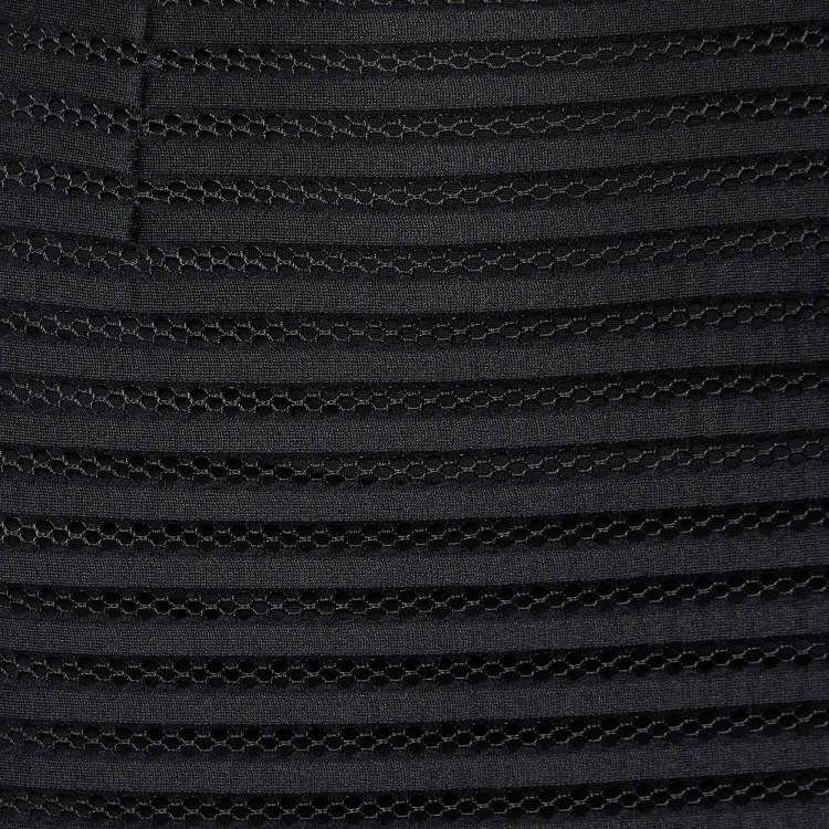 Pre Owned Maje Black Mesh & Jersey Jeunesse Maxi Skirt S