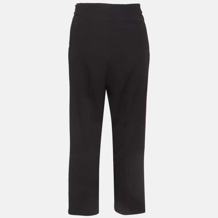Pre Owned Maje Black Stretch Crepe High Rise Trousers S