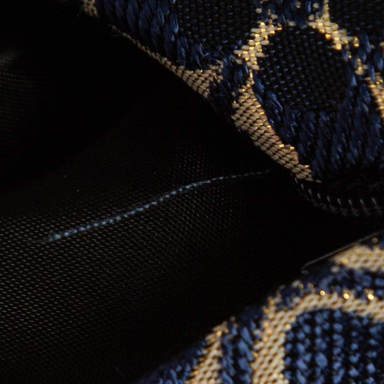 Pre Owned Maje Blue/Gold Patterned Jacquard Skorts L