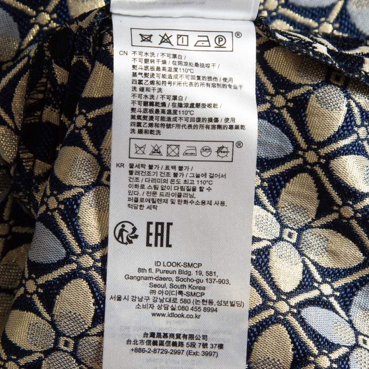 Pre Owned Maje Blue/Gold Patterned Jacquard Skorts L