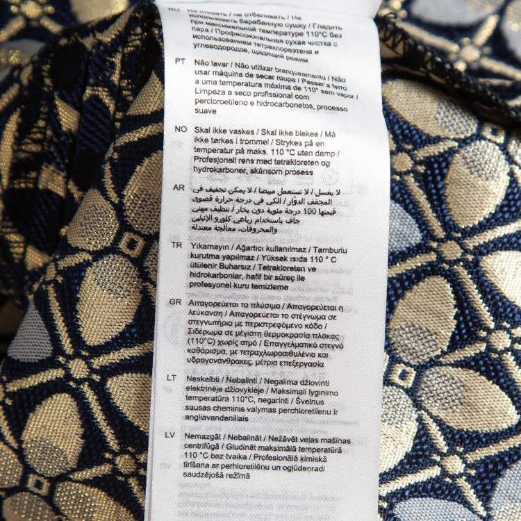 Pre Owned Maje Blue/Gold Patterned Jacquard Skorts L