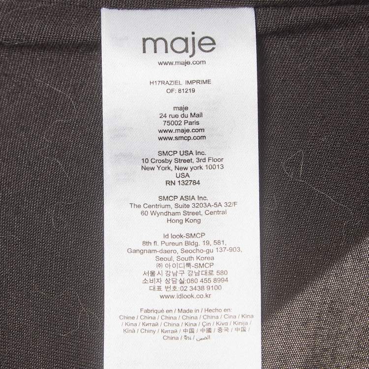 Pre Owned Maje Blue Raziel Leopard Pattern Fil-Coupe Jacquard Dress M
