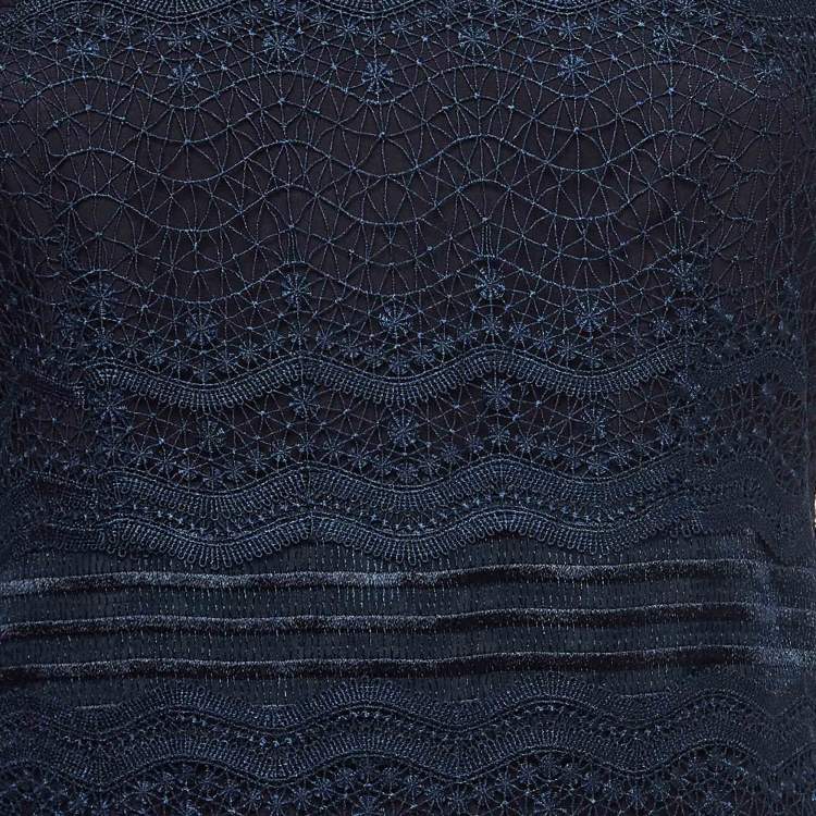 Pre Owned Maje Navy Lace Mini Dress S