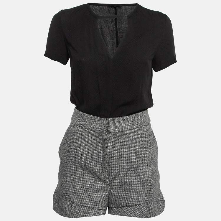 Pre Owned Maje Black Crepe & Wool Blend Buttoned Back Jumpsuit S