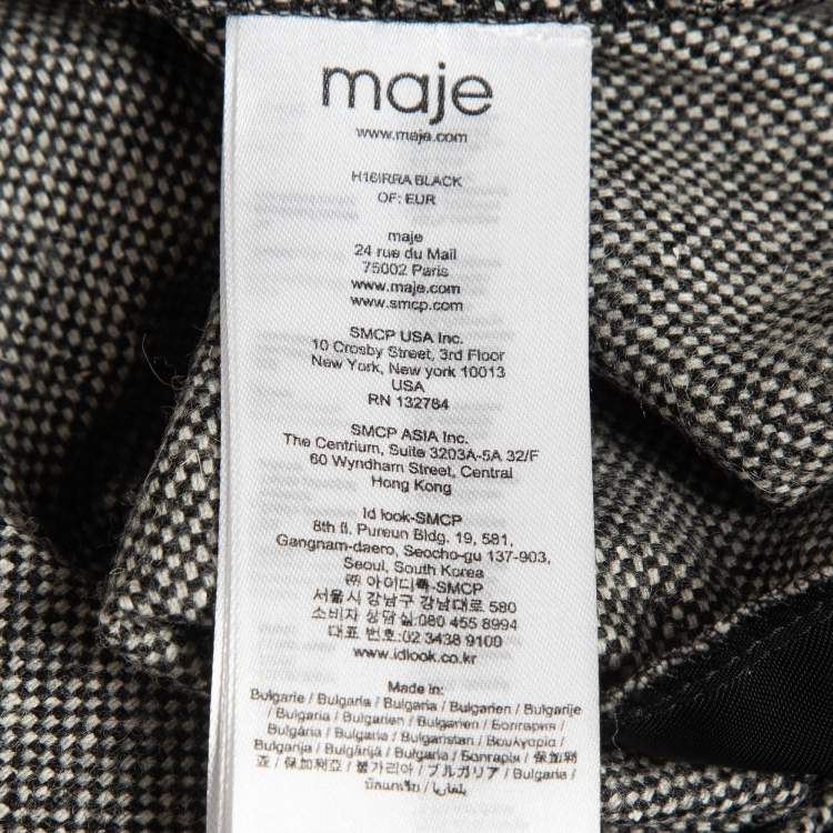 Pre Owned Maje Black Crepe & Wool Blend Buttoned Back Jumpsuit S
