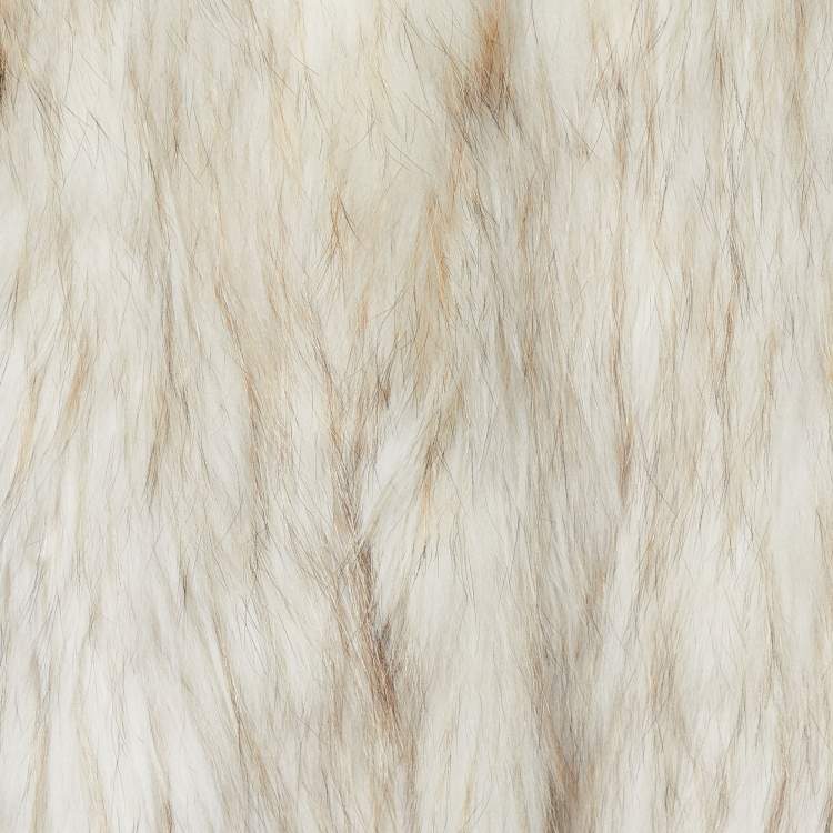 Pre Owned Maje Beige Raccoon Fur Sleeveless Jacket M
