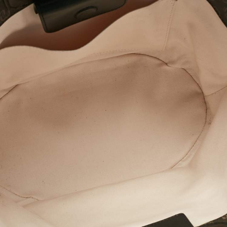 Pre Owned Maje Black Monogram Print Coated Canvas and Leather Clover Tote