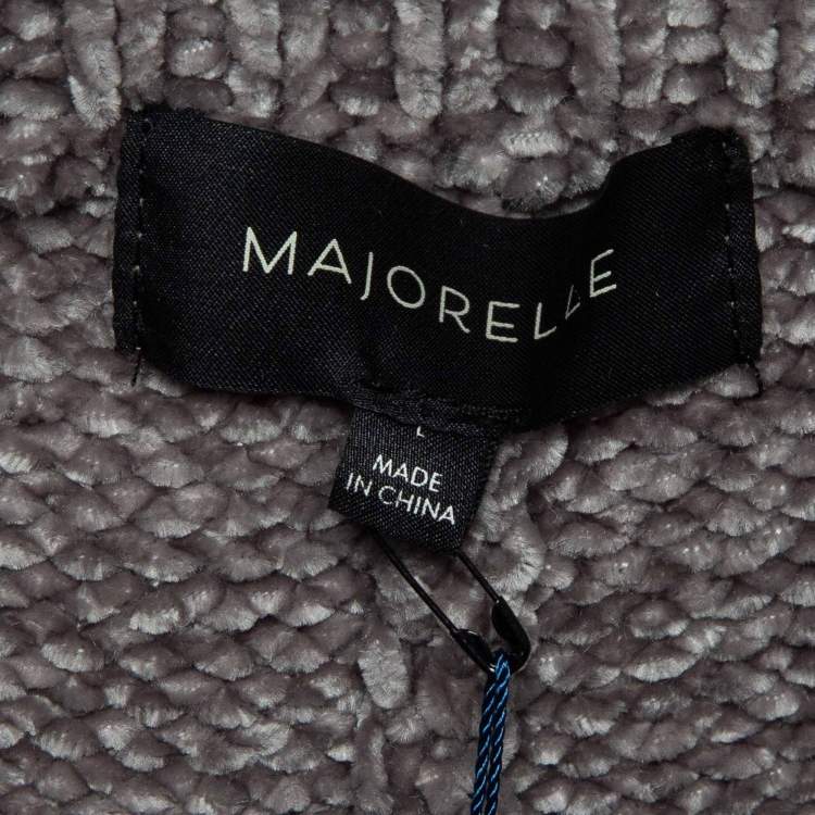 Pre Owned Majorelle Grey Rib Knit Denitza Chenille Shorts L