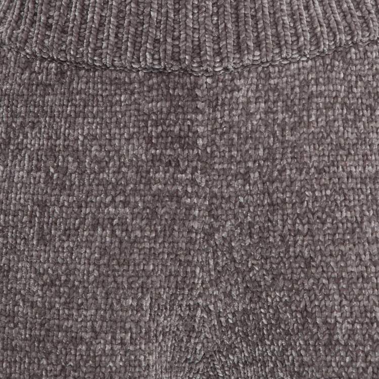 Pre Owned Majorelle Grey Rib Knit Denitza Chenille Shorts L