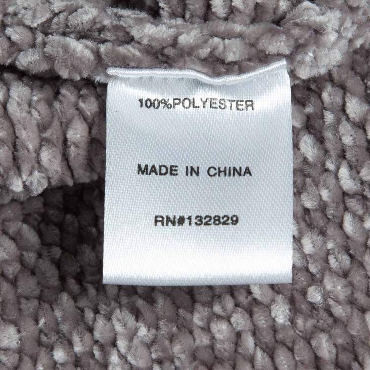 Pre Owned Majorelle Grey Rib Knit Denitza Chenille Crop Top L