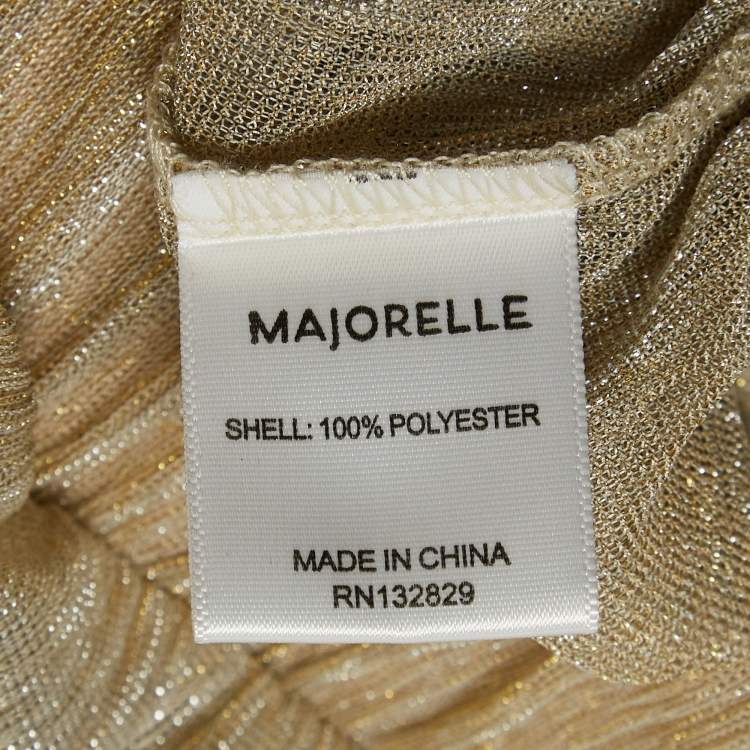 Pre Owned Majorelle Metallic Lurex Knit Sheer Wide-Leg Pants M