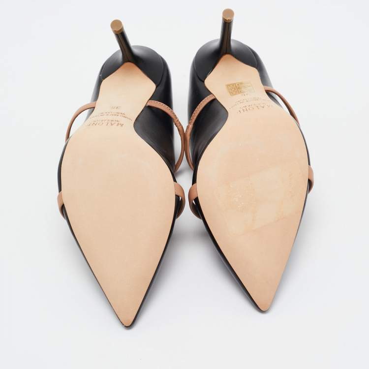 Pre Owned Malone Souliers Black/Brown Leather Maureen Mules Size 36