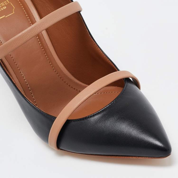 Pre Owned Malone Souliers Black/Brown Leather Maureen Mules Size 36