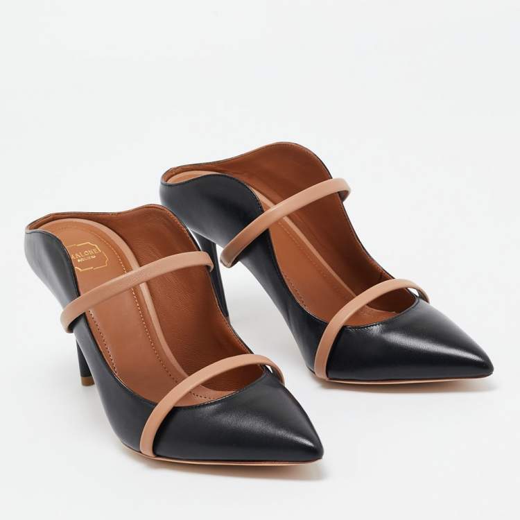 Pre Owned Malone Souliers Black/Brown Leather Maureen Mules Size 36