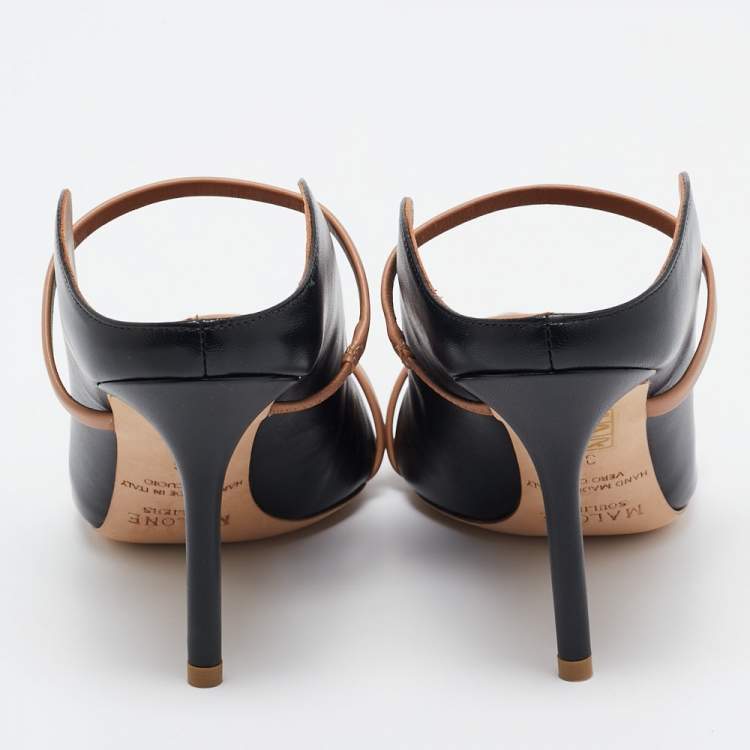Pre Owned Malone Souliers Black/Brown Leather Maureen Mules Size 36