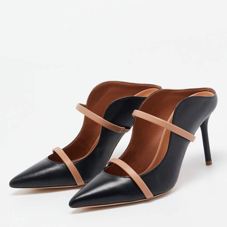 Pre Owned Malone Souliers Black/Brown Leather Maureen Mules Size 36