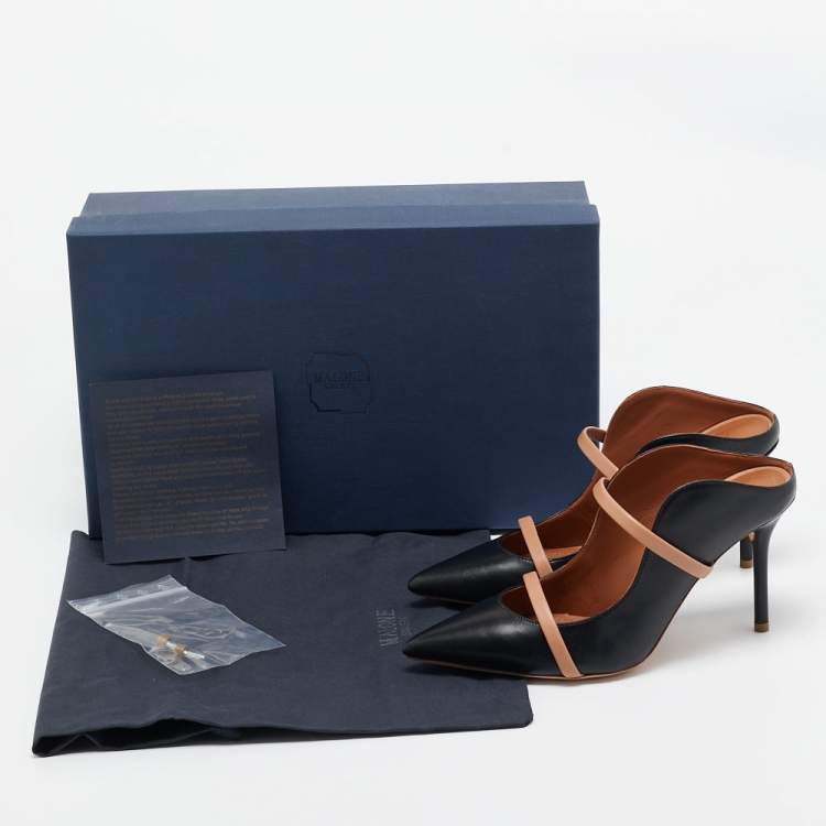 Pre Owned Malone Souliers Black/Brown Leather Maureen Mules Size 36