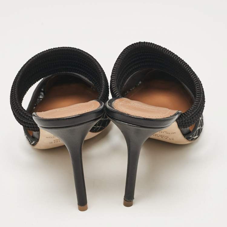 Pre Owned Malone Souliers Black Mesh Maisie Mules Size 39